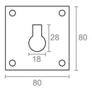 PLACA ESPELHO PARA FECHO, MODELO PLP14, EM LATÃO COM ACABAMENTO L
