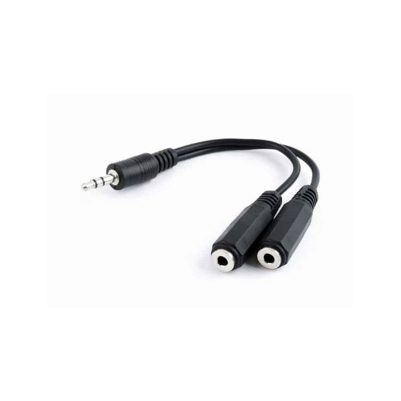 ADAPTADOR 3.5MM P 2SAIDAS PARA SOM COM 10CM PRETO