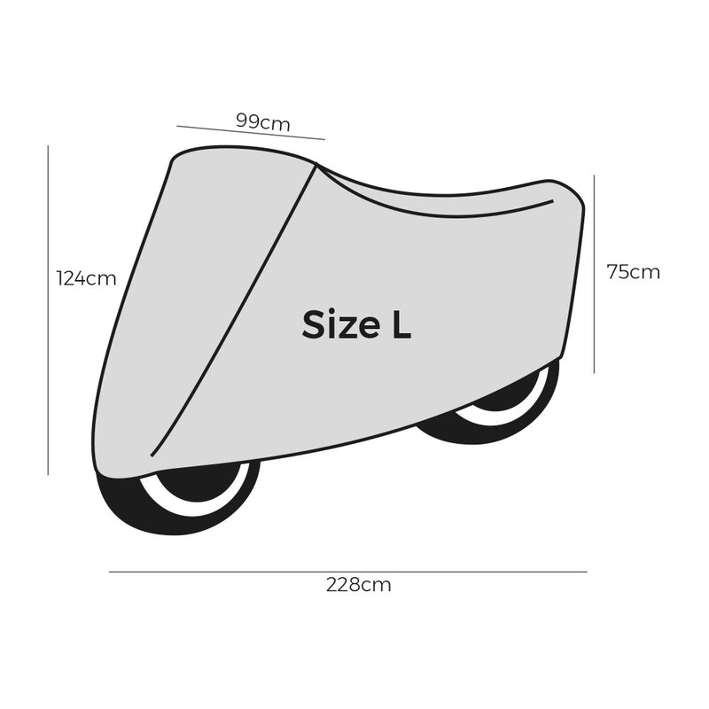 CAPA PARA PROTEGER MOTOS TAMANHO L 228X124CM