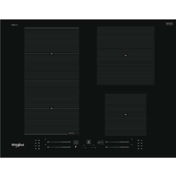 Whirlpool WF S9365 BF/IXL placa Preto Embutido 65 cm Placa com zo