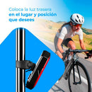LUZ TRASEIRA LED COM PISCAS E COMANDO PARA BICICLETA