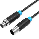 CABLE ESTÉREO VENTION BBFBH XLR MACHO - XLR HEMBRA 2M NEGRO
