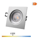 DOWNLIGHT LED QUADRADO DE ENCASTRAR 5W 4000K LUZ DIA ARO CROMADO
