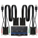 Nanocable 10.12.0001 chaveador KVM Montagem em prateleira Preto