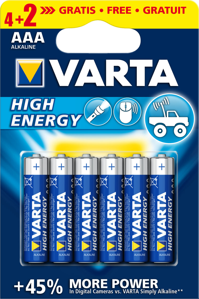 Varta 4903121436 Bateria descartável AAA Alcalino