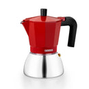 CAFETERA ITALIANA MONIX INDUCTION INOX M863106 6 TAZAS ROJA