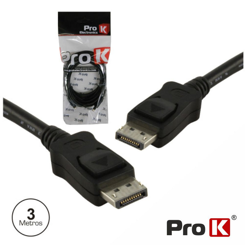 CABO DISPLAYPORT MACHO  MACHO PRETO 3M PROK