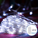 LUZES DE CORDAS DE FIO DE COBRE DE CÉLULA DE MOEDAS, BRANCO FRIO,
