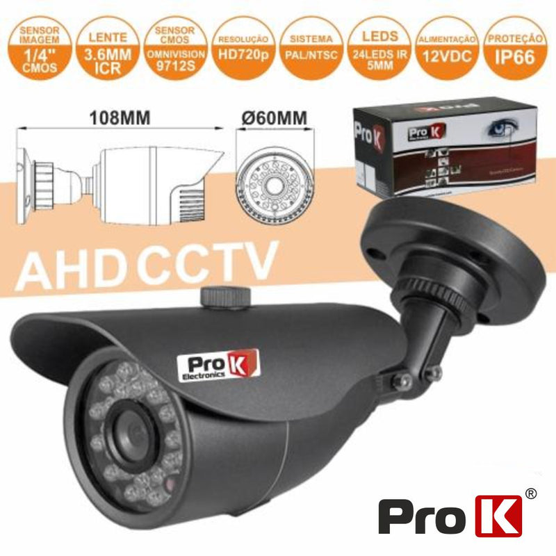 CMARA VIGILNCIA AHD CMOS 1MP CORES 1000L 14" IP66 PROK