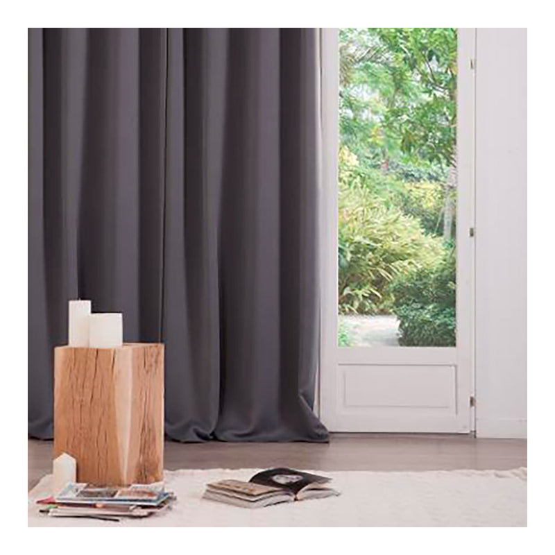 PACK 2 CORTINAS OPACAS CINZENTO 135X240CM