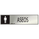 SINAL INFORMATIVO ´´ASEOS´´ HOMEM (INOX ADESIVO 0.8MM) 5X20CM N