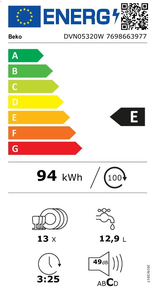 MÁQUINA DE LAVAR LOUÇA BEKO DVN05320W 5 PROGRAMAS 13 TALHERES BRA