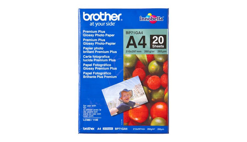 Brother BP71GA4 papel fotográfico A4 Azul, Vermelho