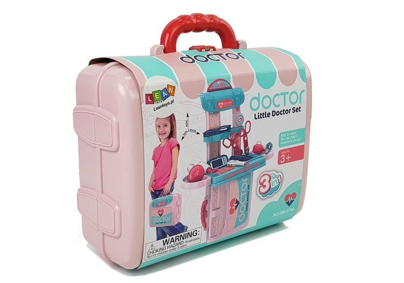 KIT/MALA MÉDICO PORTÁTIL COM ACESSÓRIOS ROSA