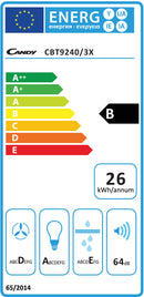 Candy CBT9240/3X Semi embutido (deslizante) Prateado 329 m³/h B