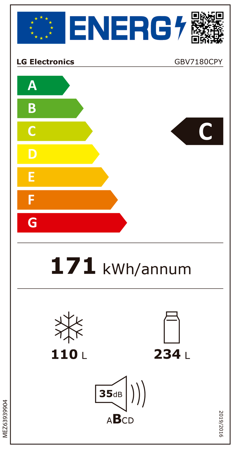 FRIGORIFÍCO COMBINADO LG GBV7180CPY