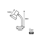 CANDEEIRO DE MESA MODELO LONDON E27 60W COR BRANCO EDM