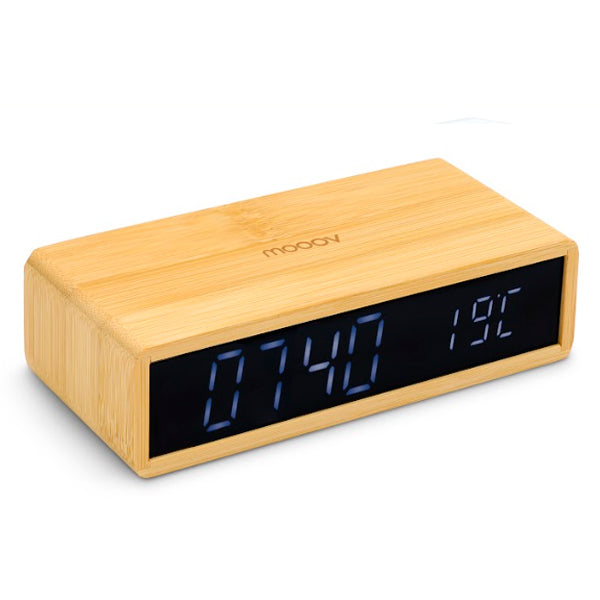 MOOOV  DESPERTADOR BAMBOO LED + TEMPERATURA