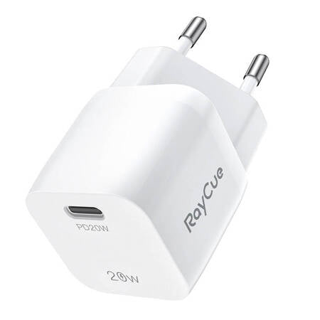 CARREGADOR DE REDE RAYCUE USB-C PD 20W EU (BRANCO)