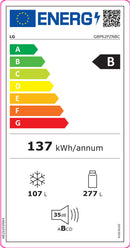 FRIGORÍFICO COMBINADO LG GBP62PZNBC NO FROST TOTAL  - SHINY