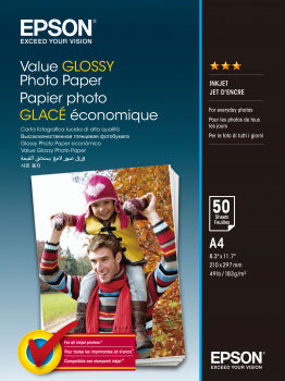 Epson Value Glossy Photo Paper papel fotográfico A4 Multicor Bril