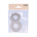 NUMERO 8 NIQUEL MATE 10CM FIXAÇÃO INVISIVEL EDM