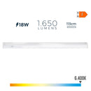 ARMADURA ELETRÓNICA LED 18W 1650LM 6400K LUZ FRIA 113,8X2,3X3,6CM