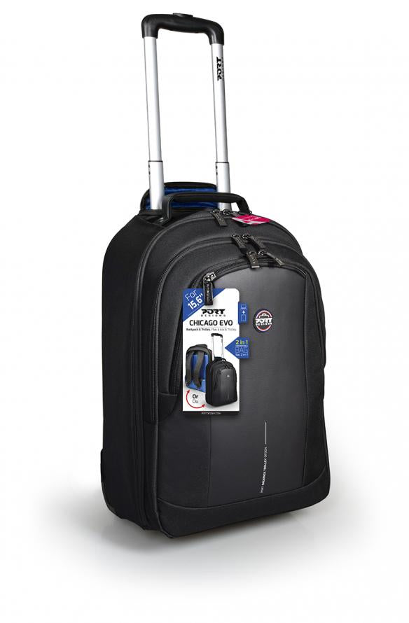 PORT MOCHILA E TROLLEY CHICAGO EVO 15.6" BLACK