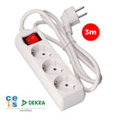 EXTENSÃO COM 3 TOMADAS T/TL 16A 2P+T TIPO F + INTERRUPTOR 3M Ø3X1