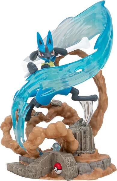 JAZWARES POKEMON LUCARIO - FIGURA DE COLECCION - EFECTOS DE ILUMI