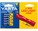 PILHA ALCALINA LONGLIFE POWER 4 X AA + 4 X AAA + OFERTA MINI LANT