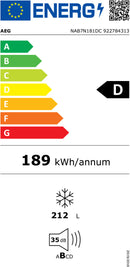 ARCA VERTICAL DE ENCASTRE AEG NAB7N181DC( NO FROST  - BRANCO  - 2