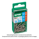 CAIXA 25 UNID. PARAFUSO MADEIRA SPAX CABEZA PLANA INOX A2 3,0X30M