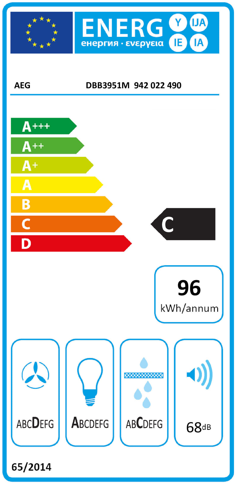 AEG - CHAMINÉ PAREDE DBB3951M