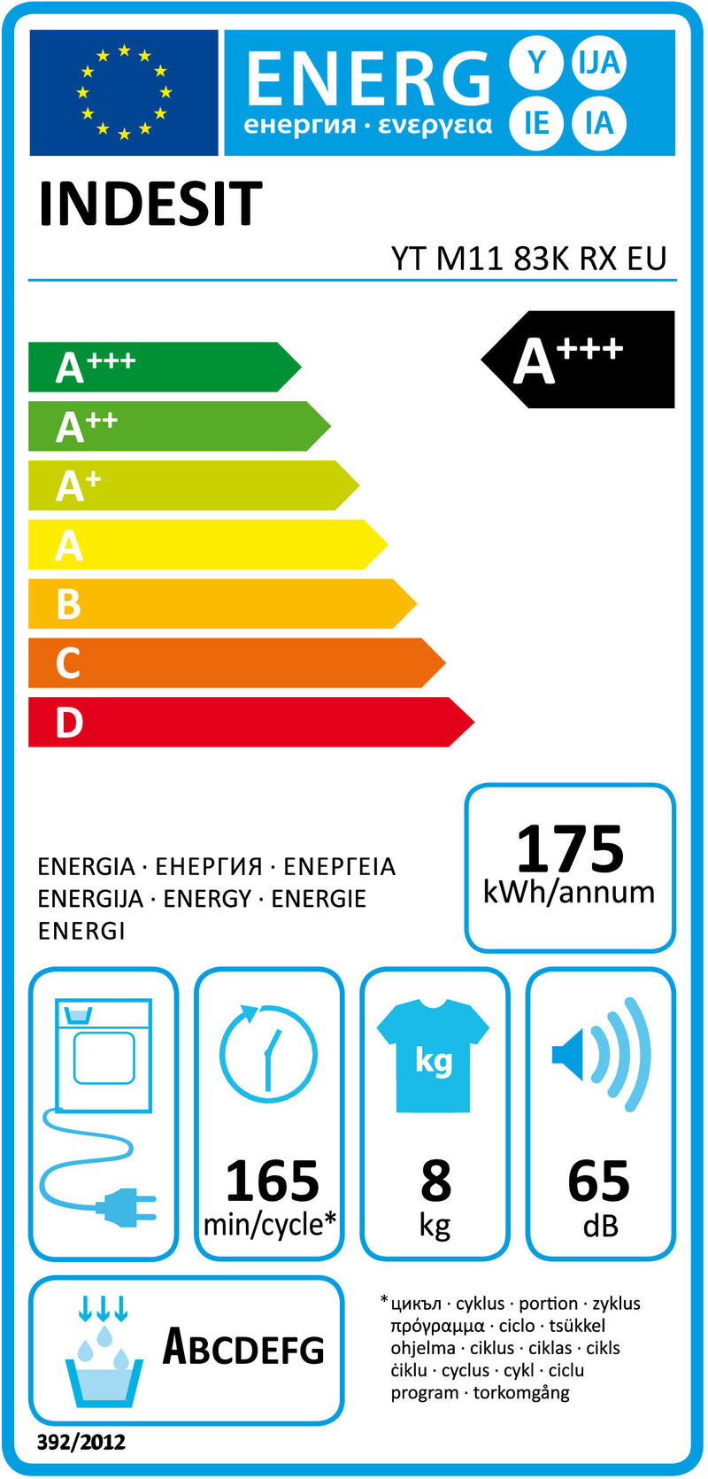 MÁQUINA DE SECAR ROUPA INDESIT 8KG YT M11 83K RX EU