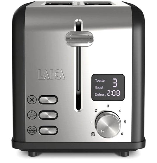 LAICA MULTIFUNCTION TOASTER BLACK TWO TOAST TOASTER 6 TOASTING LE