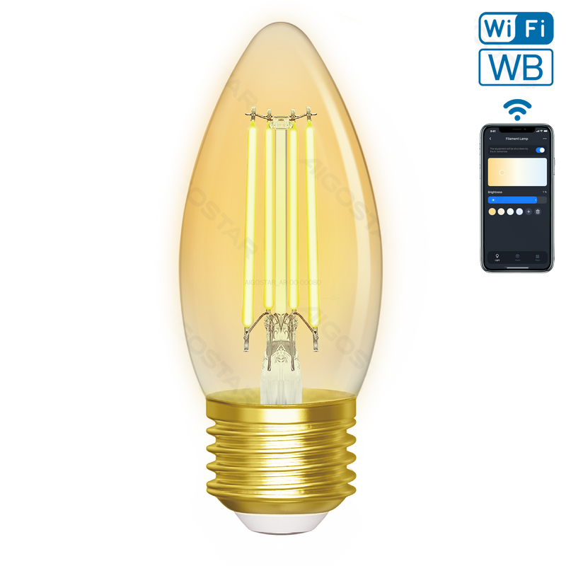 LÂMPADA DE FILAMENTO INTELIGENTE WI-FI WB C35 E27 (ÂMBAR)