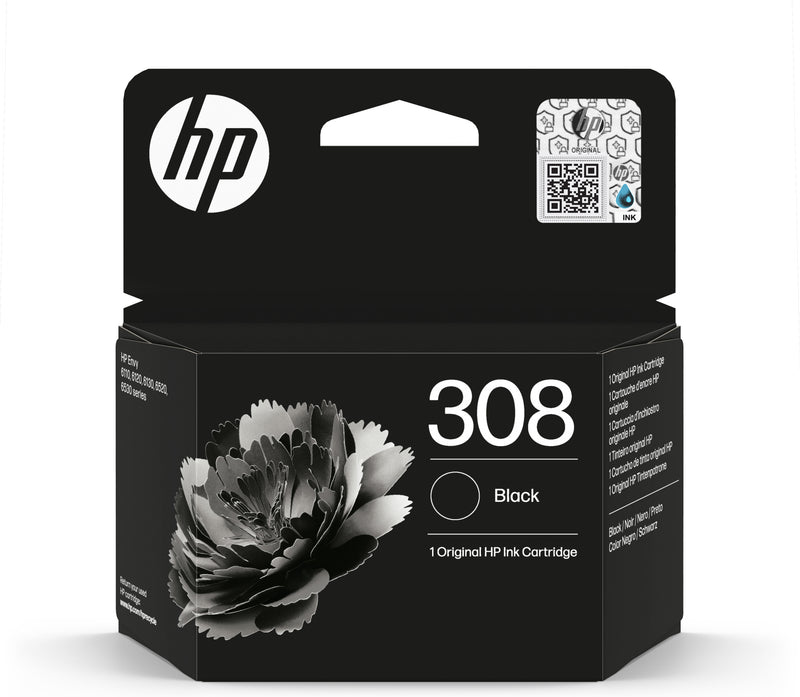 HP 308 BLACK ORIGINAL INK CARTRIDGE