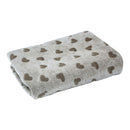 MANTA CINZENTA CORAÇÕES CASTANHOS, 100 X 70 CM