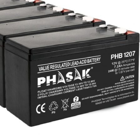 BATERÍA PHASAK PHB 1207 COMPATIBLE CON SAIUPS PHASAK SEGÚN ESPECI