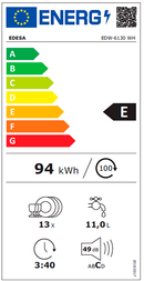 MÁQUINA DE LAVAR LOUÇA EDESA - EDW-6130 WH