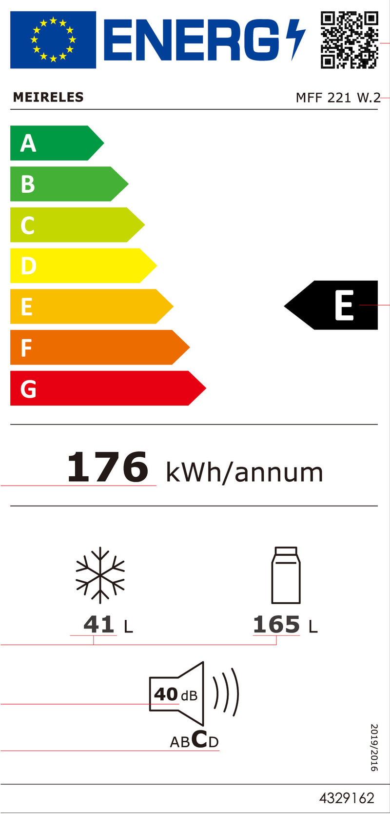 FRIGORÍFICO MEIRELES MFF221W.2( BRANCO  206 LITROS - 165 LITROS )