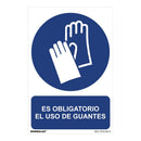 SINAL ´´ES OBLIGATORIO EL USO DE GUANTES´´ (PVC 0,7MM) 30X40CM