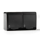 TOMADA DUPLA C/ TERRA LATERAL ESTANQUE IP44, 16A 250 V, PRETO, BL