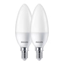 LÂMPADA VELA LED E14, 7 W, 806 LM, 2700 K, LUZ QUENTE, 2 UNIDADES
