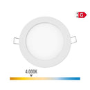 MINI DOWNLIGHT LED REDONDO DE ENCASTRAR 6W 4000K LUZ DIA COR BRAN