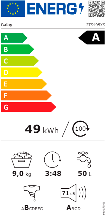MÁQUINA DE LAVAR ROUPA BALAY 3TS495XS 9K 1400R