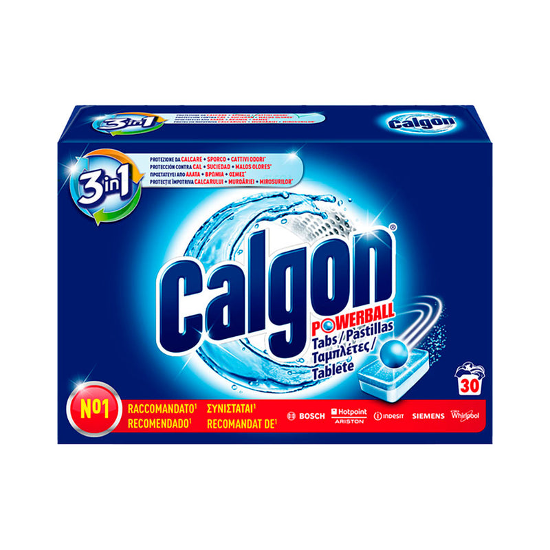 PASTILHAS ANTICAL PARA MÁQUINA DE LAVAR ROUPA 30 UNID. CALGON