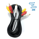 CABO DE ÁUDIO 3RCA-3RCA 3M PRETO