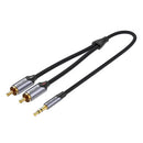 CABLE AUDIO 2XRCA TO 3.5MM VENTION BCNBD 0.5M (GREY)